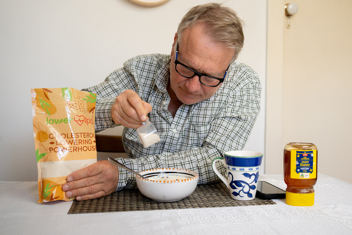 Preparing a Lower Lipid product in a bright kitchen